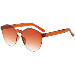Round Unisex Fashion Candy Colors Round Outdoor Sunglasses Sunglasses - Light Brown - CU1908N4U3T $19.08