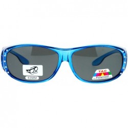 Rectangular Womens Polarized Fit Over Glasses Rhinestone Sunglasses Oval Rectangular - Blue - CO18804A96O $10.30