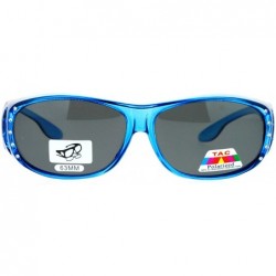 Rectangular Womens Polarized Fit Over Glasses Rhinestone Sunglasses Oval Rectangular - Blue - CO18804A96O $10.30