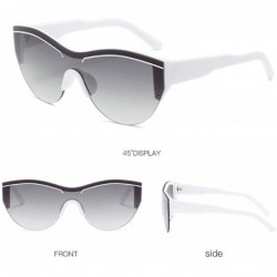 Goggle Fashion New One-piece Cat Sunglasses Brand Designer Ultralight Lady Glasses UV400 - White - CK18U76UID3 $13.29