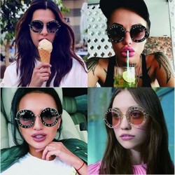 Round Round Sunglasses for Women Men bee Sunglasses Chic Style Unisex Glasses - Pink - CY182XKH4WR $10.27