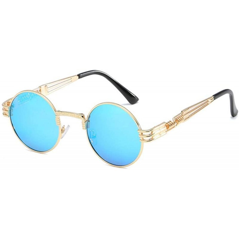 Aviator New Fashion Polarized Sunglasses For Men And Women Retro P8 Silver IceBlue - P4 Gold Iceblue - CB18YZW7LE3 $9.94