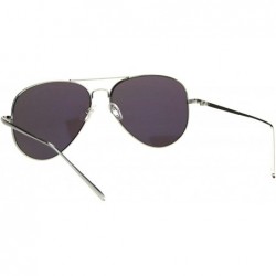 Aviator Flat Frame Aviator Sunglasses Unisex Fashion Mirrored Shades UV 400 - Silver (Teal Mirror) - CY18I6US92N $10.82