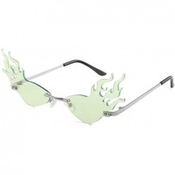 Rimless Fire Flame Rimless Sunglasses Fashion Women Cat Eye Sunglass Lady Luxury Sun Glasses UV400 Shades glasses - 6 - C8198...