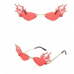 Rimless Fire Flame Rimless Sunglasses Fashion Women Cat Eye Sunglass Lady Luxury Sun Glasses UV400 Shades glasses - 6 - C8198...