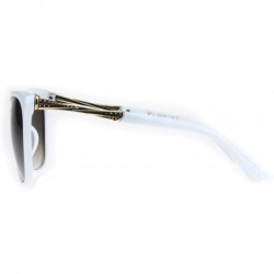 Cat Eye Womens Large Cat Eye Designer Plastic Fashion Luxury Sunglasses - White Brown - C418K0XEEDM $11.90
