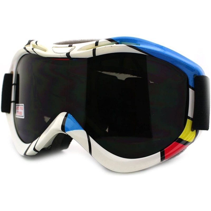 Sport Ski Snowboard Goggles Anti Fog Shatter Proof Lens Mondrian Design - Mondrian Print - CI11RMGHAC7 $16.53