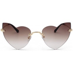 Semi-rimless Irregular Heart Shaper Sunglasses For Women Polarized Uv Protection - Rimless Sun Glasses Stylish Outdoor Eyewea...