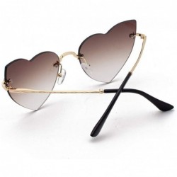 Semi-rimless Irregular Heart Shaper Sunglasses For Women Polarized Uv Protection - Rimless Sun Glasses Stylish Outdoor Eyewea...
