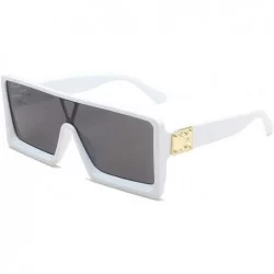 Square Fashion Irregular Man Women Cat Eye Sunglasses Glasses Shades Vintage Retro - White - CI1905AQMGZ $19.44