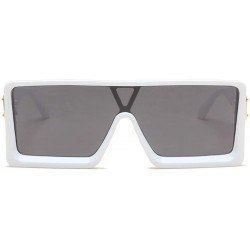 Square Fashion Irregular Man Women Cat Eye Sunglasses Glasses Shades Vintage Retro - White - CI1905AQMGZ $8.95