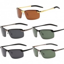 Sport Men's Sports Style Polarized Sunglasses Driving Outdoor Sports Sunglasses Metal Frame - CJ17Z357R37 $8.84