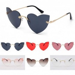 Semi-rimless Irregular Heart Shaper Sunglasses For Women Polarized Uv Protection - Rimless Sun Glasses Stylish Outdoor Eyewea...