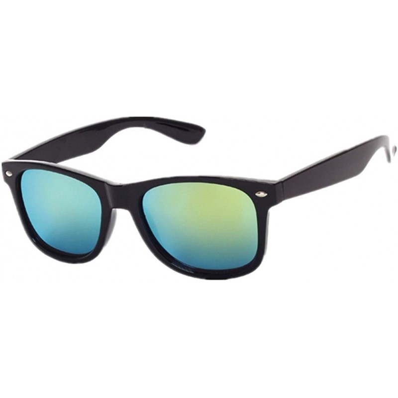 Wayfarer Classic 80's Vintage Style Design Polarized Sunglasses - Golden - C012DZL4DUF $10.12