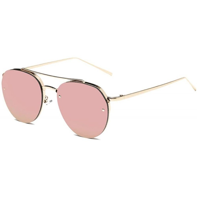 Oval Sunglasses Vintage Oversized Glasses Eyewear - Rose Gold - C418QR6TEU8 $7.81