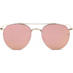 Oval Sunglasses Vintage Oversized Glasses Eyewear - Rose Gold - C418QR6TEU8 $7.81