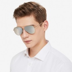 Sport Aviator Sunglasses for Men- Classic Eyewear with Sun Glasses Case- UV400 Protection- Ultra Lightweight - C717YSGTO6R $8.81