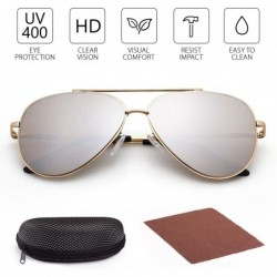 Sport Aviator Sunglasses for Men- Classic Eyewear with Sun Glasses Case- UV400 Protection- Ultra Lightweight - C717YSGTO6R $8.81