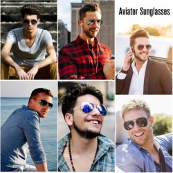 Sport Aviator Sunglasses for Men- Classic Eyewear with Sun Glasses Case- UV400 Protection- Ultra Lightweight - C717YSGTO6R $8.81