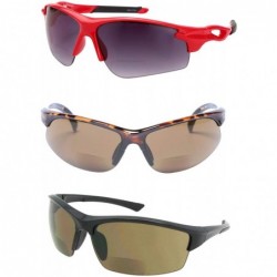 Sport The Allstars" 3 Pair of our Most Popular Bifocal Sport Wrap Unisex Sunglasses - Brown/Red - C318YNS7Y43 $43.46