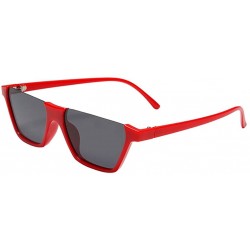 Square Sunglasses Fashion Plastic Big Eyewear Eyeglasses Glasses UV - Red - CA18QN0RWT6 $12.23