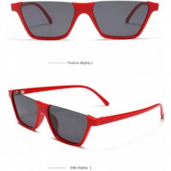 Square Sunglasses Fashion Plastic Big Eyewear Eyeglasses Glasses UV - Red - CA18QN0RWT6 $12.23