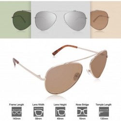 Aviator Colored aviator Sunglasses Mirrored Classic Unisex Military Style UV Protection - Brown - CB18H43IW32 $10.18