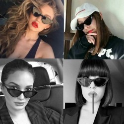 Cat Eye Cat Eye Sunglasses Vintage Mod Style Retro Kurt Cobain Sunglasses - Checkered&pink - CA1926UUZCQ $9.50