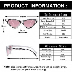 Cat Eye Cat Eye Sunglasses Vintage Mod Style Retro Kurt Cobain Sunglasses - Checkered&pink - CA1926UUZCQ $9.50