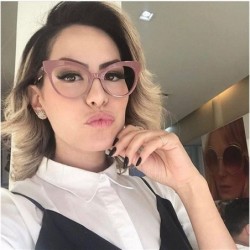 Rimless Sexy Cat Eye Optical Glasses Frame Women Brand Designer Spectacles Eyeglasses - Gloss Black - CV1885O85HW $13.14