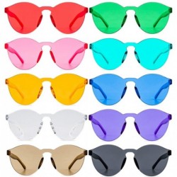 Rimless One Piece Rimless Sunglasses Transparent Candy Color Tinted Eyewear - C118RXL7HYI $17.66