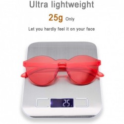 Rimless One Piece Rimless Sunglasses Transparent Candy Color Tinted Eyewear - C118RXL7HYI $17.66