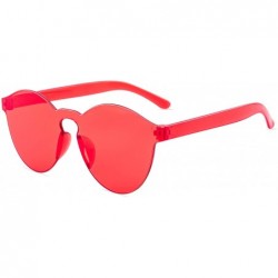 Rimless One Piece Rimless Sunglasses Transparent Candy Color Tinted Eyewear - C118RXL7HYI $17.66