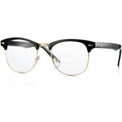 Fake Nerd Glasses for Women Men Semi Rimless Frame Horn Rimmed