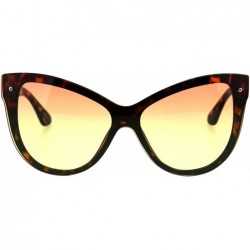 Shield Womens Oceanic Gradient Shield Lens Horned Cat Eye Sunglasses - Tortoise Orange Yellow - CH185ORCWM5 $19.01