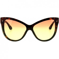 Shield Womens Oceanic Gradient Shield Lens Horned Cat Eye Sunglasses - Tortoise Orange Yellow - CH185ORCWM5 $9.50