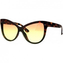 Shield Womens Oceanic Gradient Shield Lens Horned Cat Eye Sunglasses - Tortoise Orange Yellow - CH185ORCWM5 $9.50