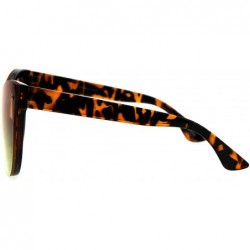 Shield Womens Oceanic Gradient Shield Lens Horned Cat Eye Sunglasses - Tortoise Orange Yellow - CH185ORCWM5 $9.50