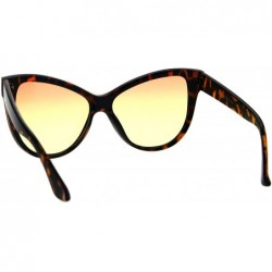 Shield Womens Oceanic Gradient Shield Lens Horned Cat Eye Sunglasses - Tortoise Orange Yellow - CH185ORCWM5 $9.50