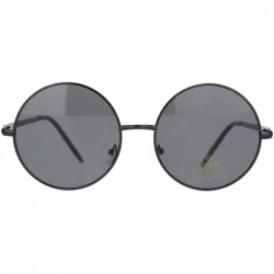 Round Hippie Round Circle Clear Lens Metal Rim Pimpy Sunglasses - All Black - C918M4D00HU $18.68
