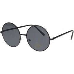 Round Hippie Round Circle Clear Lens Metal Rim Pimpy Sunglasses - All Black - C918M4D00HU $11.45