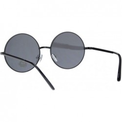 Round Hippie Round Circle Clear Lens Metal Rim Pimpy Sunglasses - All Black - C918M4D00HU $11.45