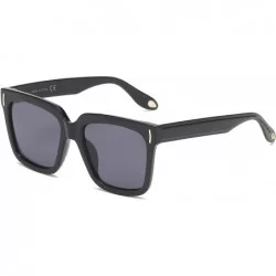 Square Forward Retro Oversized Square Sunglasses for Women Men Unisex UV400 with Flat Lens - Black - C418STGK2EI $23.03