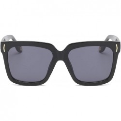 Square Forward Retro Oversized Square Sunglasses for Women Men Unisex UV400 with Flat Lens - Black - C418STGK2EI $10.58