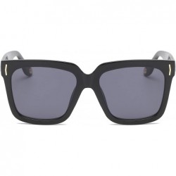 Square Forward Retro Oversized Square Sunglasses for Women Men Unisex UV400 with Flat Lens - Black - C418STGK2EI $10.58