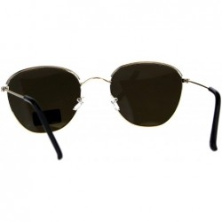 Round EyeDentification Sunglasses Unisex Vintage Retro Fashion Shades UV 400 - Gold (Brown) - CU18ES70ETK $12.42