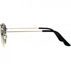 Round EyeDentification Sunglasses Unisex Vintage Retro Fashion Shades UV 400 - Gold (Brown) - CU18ES70ETK $12.42