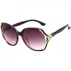 Round Women's Sunglasses-Vintage Rose Flower Big Frame Eyewear Sunglasses for Women - G - CK18E5IRRC6 $17.29
