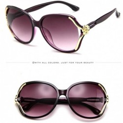 Round Women's Sunglasses-Vintage Rose Flower Big Frame Eyewear Sunglasses for Women - G - CK18E5IRRC6 $9.33
