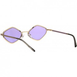 Square Diamond Shape Womens Sunglasses Thin Flat Metal Frame Fashion Shades - Gold (Purple) - C718LHQ28OK $10.56